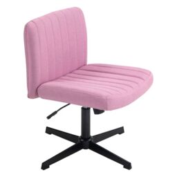EONLION Fabric Seat Office Chair Gas Lift Adjust Height Armless in Pink - thumbnail 4