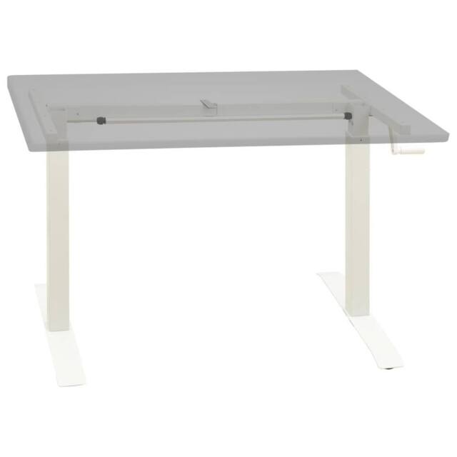 Berkfield Home Manual Height Adjustable Standing Desk Frame Hand Crank White - image 1