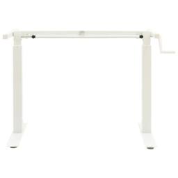 Berkfield Home Manual Height Adjustable Standing Desk Frame Hand Crank White - thumbnail 3
