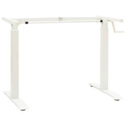 Berkfield Home Manual Height Adjustable Standing Desk Frame Hand Crank White - thumbnail 2