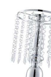 H&O Direct Silver Elegant Crystal Tassels Metal Flower Vases Wedding Table Centerpiece Candlestick - thumbnail 4