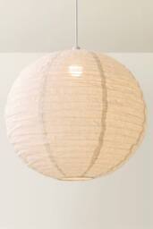 ValueLights Etta Natural Linen Easy Fit Pendant Lamp Shade with Bulb in Cream - Size: 60 cm - thumbnail 3