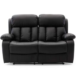 More4Homes Chester 2 Seater Manual High Back Bonded Leather Recliner Sofa in Black - thumbnail 5