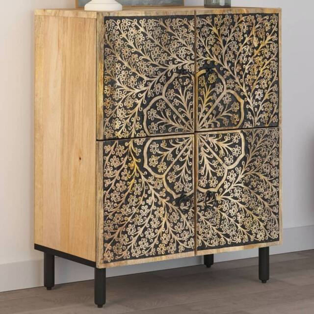 Berkfield Home Side Cabinet 60x33x75 cm Solid Wood Mango in Brown - Size: 60 x 33 x 75 cm - image 1