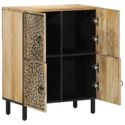 Berkfield Home Side Cabinet 60x33x75 cm Solid Wood Mango in Brown - Size: 60 x 33 x 75 cm - thumbnail 4