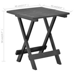 Berkfield Home Folding Garden Table Anthracite 45x43x50 cm Plastic in Charcoal - Size: 45 x 43 x 50 cm - thumbnail 7