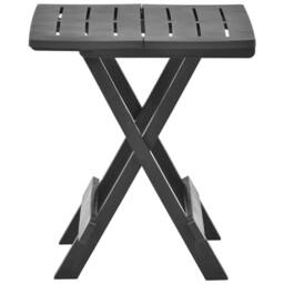 Berkfield Home Folding Garden Table Anthracite 45x43x50 cm Plastic in Charcoal - Size: 45 x 43 x 50 cm - thumbnail 3