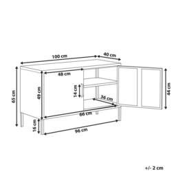 Wyld and Coco 2-Door Yellow Steel Industrial Sideboard One Size - thumbnail 3