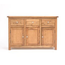 Cabinet Bits Trivento Light Wood 3 Drawer 3 Door Sideboard Chrome Knob in Light Brown - thumbnail 1