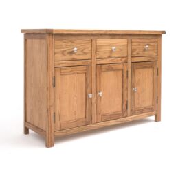 Cabinet Bits Trivento Light Wood 3 Drawer 3 Door Sideboard Chrome Knob in Light Brown - thumbnail 2