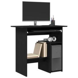 Berkfield Home Elegant Desk Black Oak 80x45x74 cm Engineered Wood - Size: 80 x 45 x 74 cm - thumbnail 4