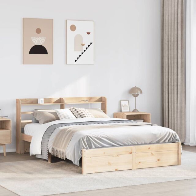 Berkfield Home Bed Frame with Headboard without Mattress 150x200 cm King Size in Brown - image 1