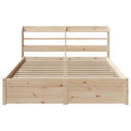 Berkfield Home Bed Frame with Headboard without Mattress 150x200 cm King Size in Brown - thumbnail 4