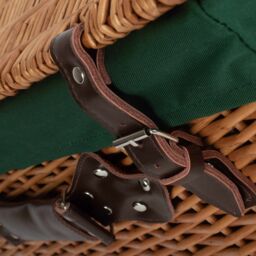 Red Hamper Wicker 56cm Double Steamed Picnic Hamper Basket With Green Lining in Brown - thumbnail 5