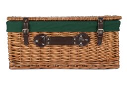 Red Hamper Wicker 56cm Double Steamed Picnic Hamper Basket With Green Lining in Brown - thumbnail 4