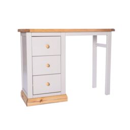 Cabinet Bits Bomporto 3 Drawer Desk - Dressing Table Wood Knob in Light Grey - thumbnail 2