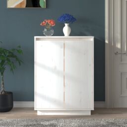 Berkfield Home Shoe Cabinet White 60x35x80 cm Solid Wood Pine - Size: 60 x 35 x 80 cm