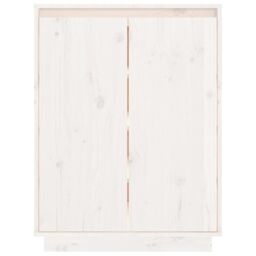 Berkfield Home Shoe Cabinet White 60x35x80 cm Solid Wood Pine - Size: 60 x 35 x 80 cm - thumbnail 5