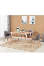 Life Interiors 'Lucia Halo' Dining Set with a Table & 4 Chairs in Grey - thumbnail 2