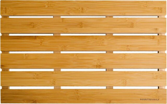 MANTRARAJ Bamboo Bathroom Duckboard Board Bath Shower For Bathroom Shower Mat in Brown - image 1