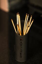 Marco Paul 3 Piece Fireside Accessories Set with Log, Kindling & Matchstick Holder in Black - thumbnail 3