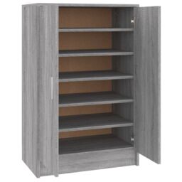 Berkfield Home Shoe Cabinet Grey Sonoma 60x35x92 cm Engineered Wood - Size: 60 x 35 x 92 cm - thumbnail 2