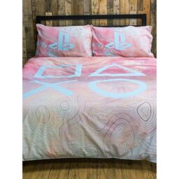 Playstation Marble Duvet Cover Set in Pale Pink - Size: Double - thumbnail 1