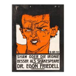 Artery8 Egon Schiele Framed Wall Art Print Shaw or Irony Conference Poster in Orange - Size: A4 - thumbnail 3