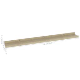 Berkfield Home Wall Shelves 4 pcs Sonoma Oak 80x9x3 cm in Light Brown - Size: 80 x 9 x 3 cm - thumbnail 9