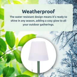 idooka Outdoor Standing Lamp 106cm USB Rechargeable LED in Bottle Green - thumbnail 3