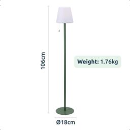 idooka Outdoor Standing Lamp 106cm USB Rechargeable LED in Bottle Green - thumbnail 6