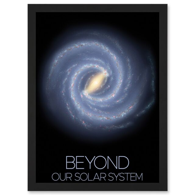 Artery8 NASA Beyond Solar System Milky Way Spiral Galaxy Poster Artwork Framed Wall Art Print A4 in Black - image 1