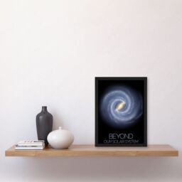 Artery8 NASA Beyond Solar System Milky Way Spiral Galaxy Poster Artwork Framed Wall Art Print A4 in Black - thumbnail 2