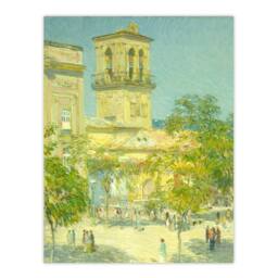 "Artery8 Street of the Great Captain Cityscape Hassam Wall Art Poster Print - Size: W24"" x H32""" - thumbnail 1