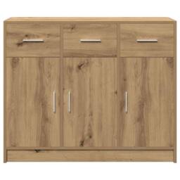 Berkfield Home Sideboard Artisan Oak 91x28x75 cm Engineered Wood in Brown - Size: 91 x 28 x 75 cm - thumbnail 4