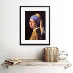 "Artery8 Vermeer Pearl Earring Old Master 12x16"" Framed Art Print in Brown - Size: W12"" x H16""" - thumbnail 2