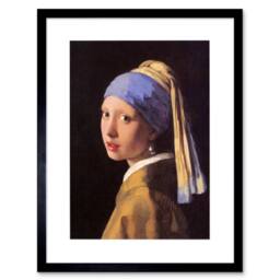 "Artery8 Vermeer Pearl Earring Old Master 12x16"" Framed Art Print in Brown - Size: W12"" x H16""" - thumbnail 1