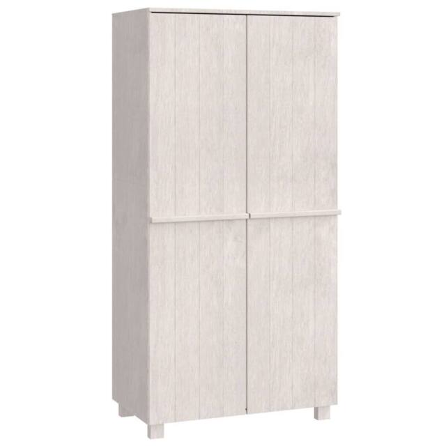 Berkfield Home Wardrobe HAMAR White 89x50x180 cm Solid Wood Pine - Size: 89 x 50 x 180 cm - image 1