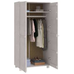 Berkfield Home Wardrobe HAMAR White 89x50x180 cm Solid Wood Pine - Size: 89 x 50 x 180 cm - thumbnail 6