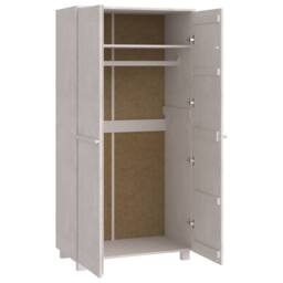 Berkfield Home Wardrobe HAMAR White 89x50x180 cm Solid Wood Pine - Size: 89 x 50 x 180 cm - thumbnail 4