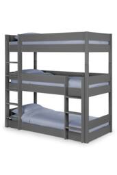 Julian Bowen Trio 3 Tier Triple Bunk Bed in Dark Grey - Size: Single - thumbnail 2