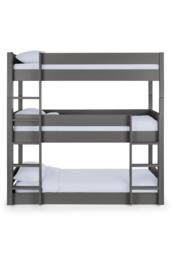 Julian Bowen Trio 3 Tier Triple Bunk Bed in Dark Grey - Size: Single - thumbnail 4