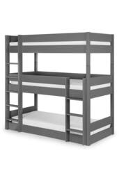 Julian Bowen Trio 3 Tier Triple Bunk Bed in Dark Grey - Size: Single - thumbnail 3