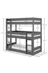 Julian Bowen Trio 3 Tier Triple Bunk Bed in Dark Grey - Size: Single - thumbnail 8