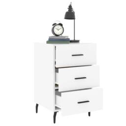 Berkfield Home Bedside Cabinet White 40x40x66 cm Engineered Wood - Size: 40 x 40 x 66 cm - thumbnail 4