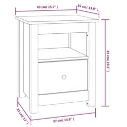 Berkfield Home Beautiful Bedside Cabinet White 40x35x49 cm Solid Wood Pine - Size: 40 x 35 x 49 cm - thumbnail 9