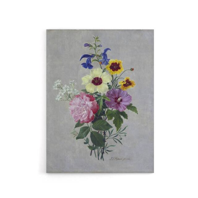 "Artery8 Pierre Joseph Redoute Flowers 1820 Canvas Wall Art Print - Size: W24"" x H32""" - image 1
