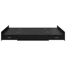 Berkfield Home Storage Bed Frame with Drawer with Headboard with Storage Black oak 140 x 200 cm - thumbnail 5