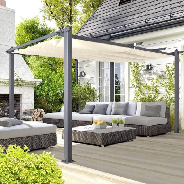 Oseasons Acorn Aluminium 3m or 4m Pergola Gazebo in White - Size: Large - image 1