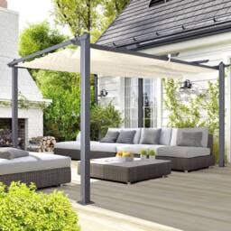 Oseasons Acorn Aluminium 3m or 4m Pergola Gazebo in White - Size: Large